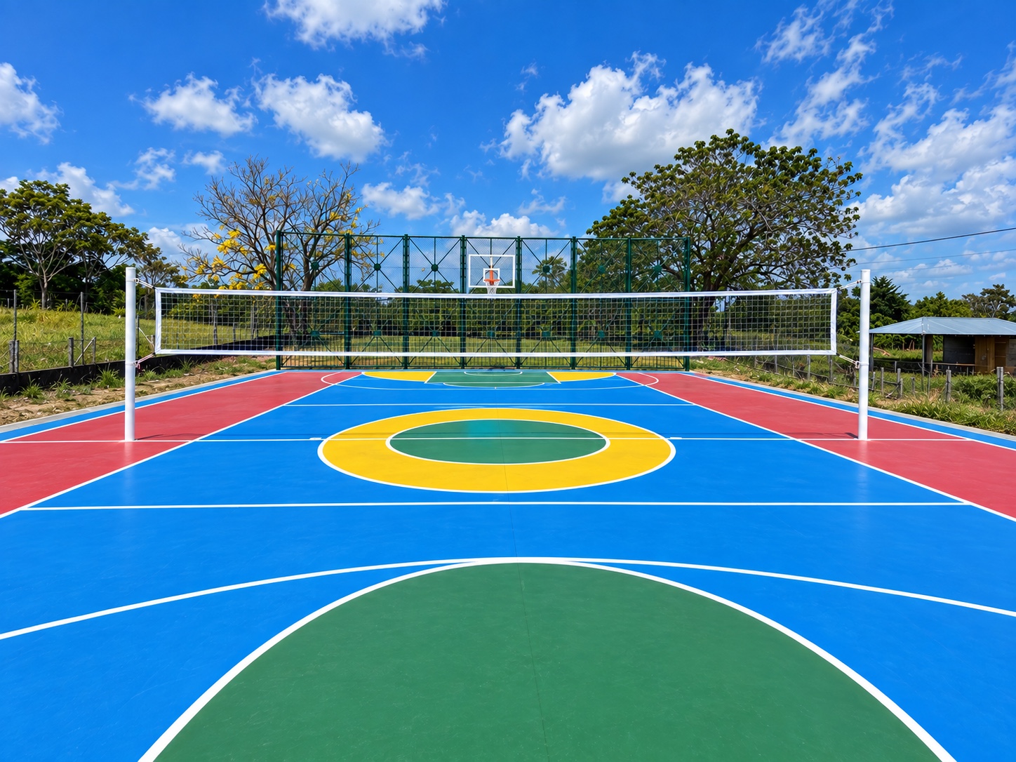 Cancha deportiva multifuncional